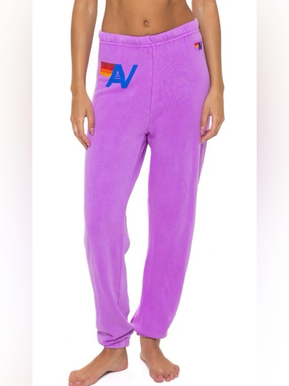 Aviator Nation Logo Sweatpants neon purple XS Brand New with tags $156
